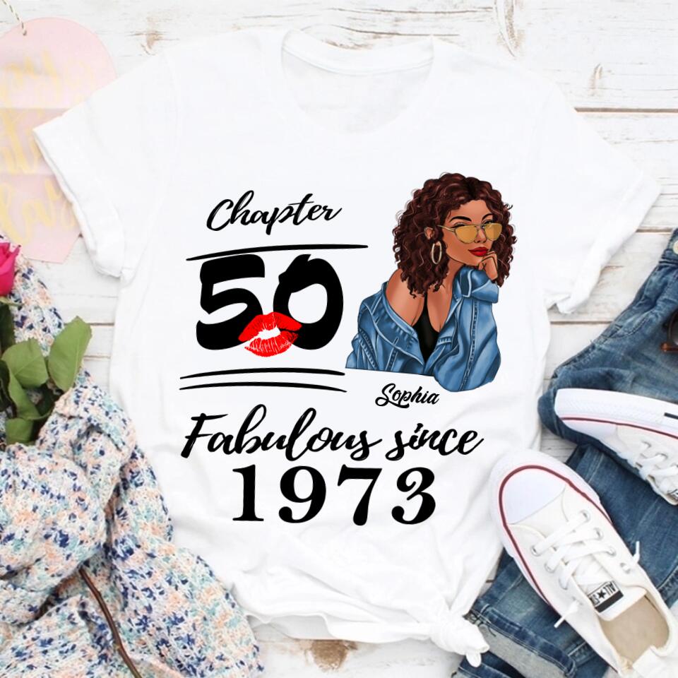 50th Birthday Shirts For Her, Personalised 50th Birthday Gifts, 1973 T Shirt, 50 And Fabulous Shirt, 50th Birthday Shirt Ideas, Gift Ideas 50th Birthday Woman