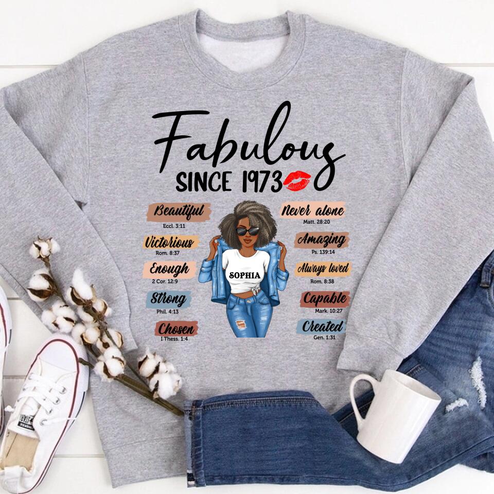 50th Birthday Shirts For Her, Personalised 50th Birthday Gifts, 1973 T Shirt, 50 And Fabulous Shirt, 50th Birthday Shirt Ideas, Gift Ideas 50th Birthday Woman