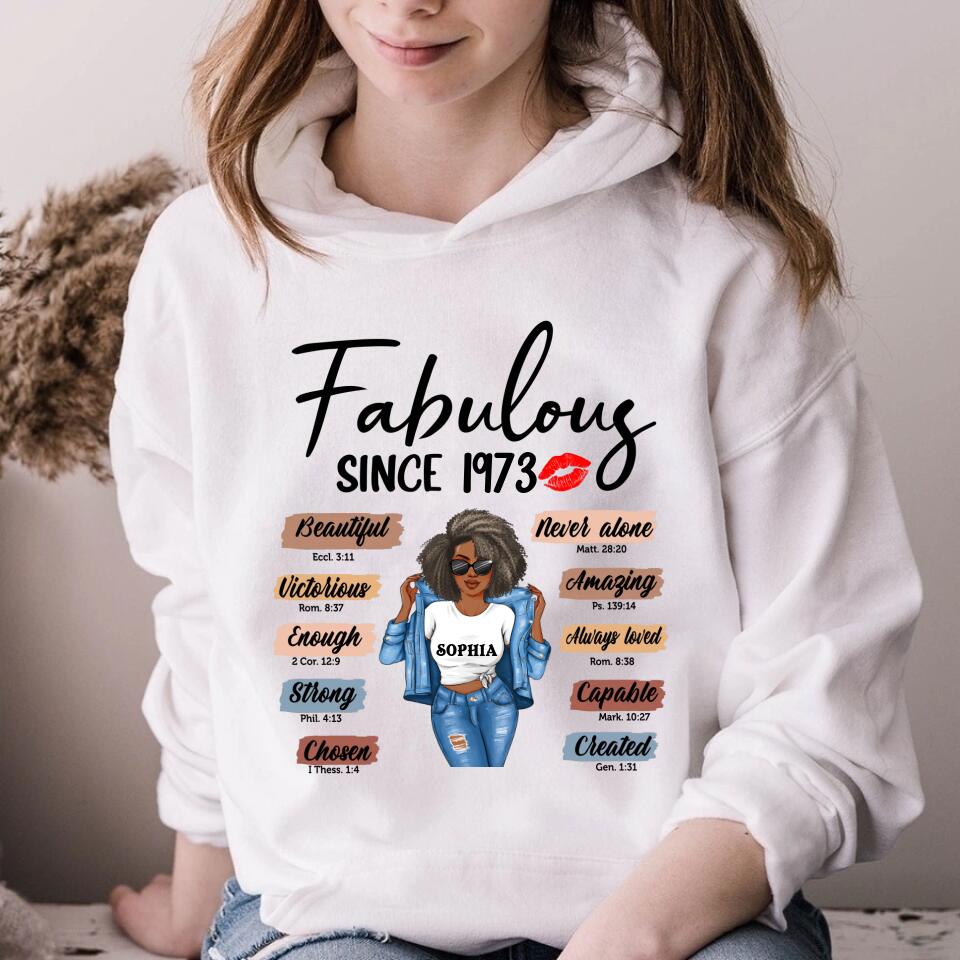 50th Birthday Shirts For Her, Personalised 50th Birthday Gifts, 1973 T Shirt, 50 And Fabulous Shirt, 50th Birthday Shirt Ideas, Gift Ideas 50th Birthday Woman