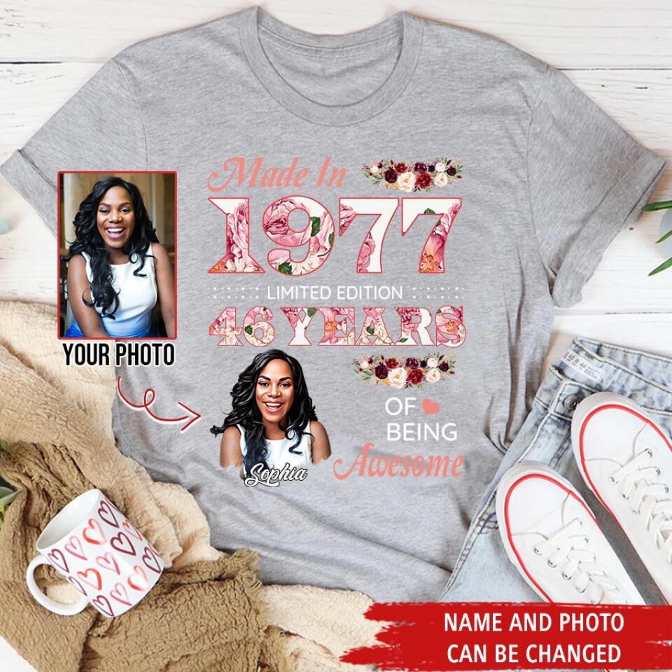 Custom Birthday Shirts, Chapter 46, Fabulous Since 1977 46th Birthday Unique T Shirt For Woman, Her Gifts For 46 Years Old