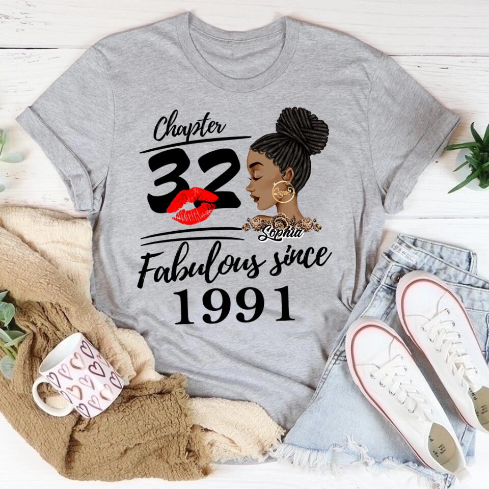 32nd Birthday Shirts, Custom Birthday Shirts, Turning 32 Shirt, Gifts For Women Turning 32, 32 And Fabulous Shirt, 1991 Shirt, 32nd Birthday Shirts For Her