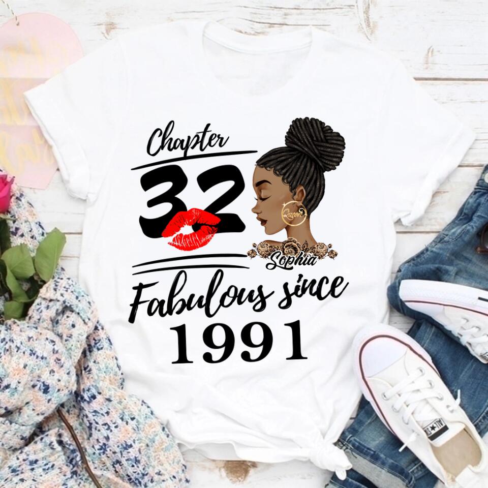 32nd Birthday Shirts, Custom Birthday Shirts, Turning 32 Shirt, Gifts For Women Turning 32, 32 And Fabulous Shirt, 1991 Shirt, 32nd Birthday Shirts For Her
