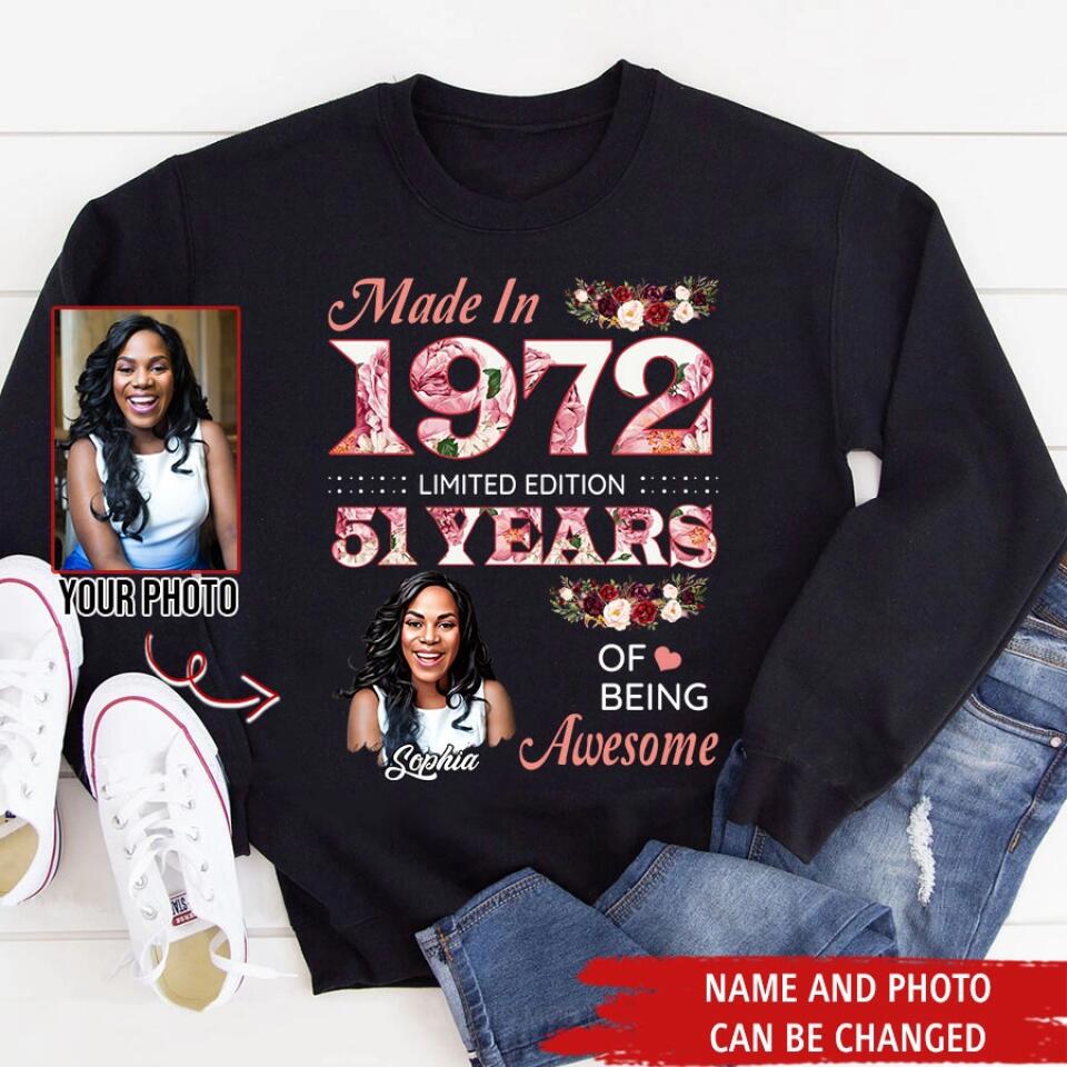 51st Birthday Shirts, Custom Birthday Shirts, Turning 51 Shirt, Gifts For Women Turning 51, 51 And Fabulous Shirt, 1972 Shirt
