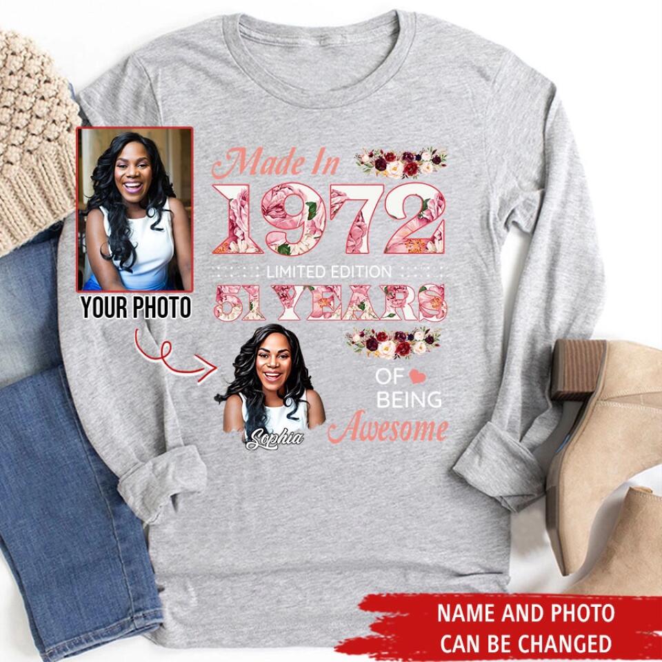 51st Birthday Shirts, Custom Birthday Shirts, Turning 51 Shirt, Gifts For Women Turning 51, 51 And Fabulous Shirt, 1972 Shirt