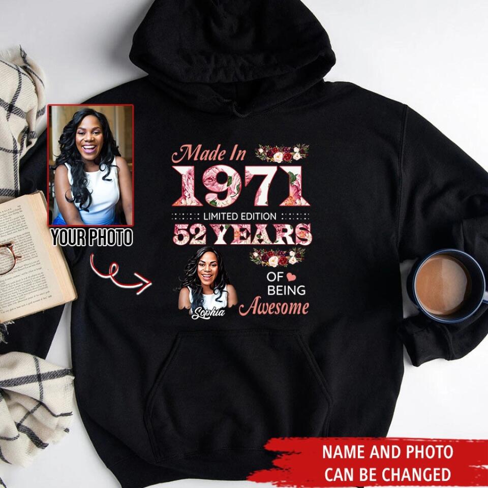 52nd Birthday Shirts, Custom Birthday Shirts, Turning 52 Shirt, Gifts For Women Turning 52, 52 And Fabulous Shirt, 1971 Shirt