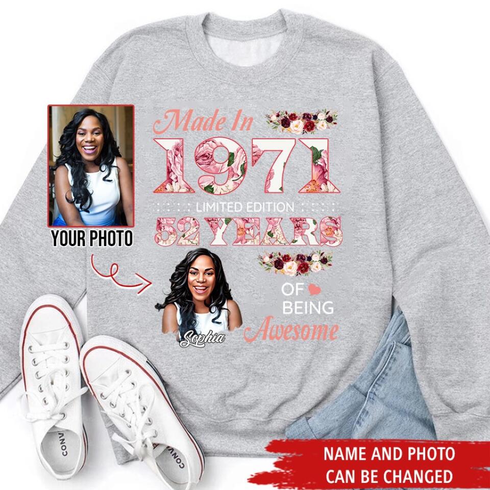 52nd Birthday Shirts, Custom Birthday Shirts, Turning 52 Shirt, Gifts For Women Turning 52, 52 And Fabulous Shirt, 1971 Shirt