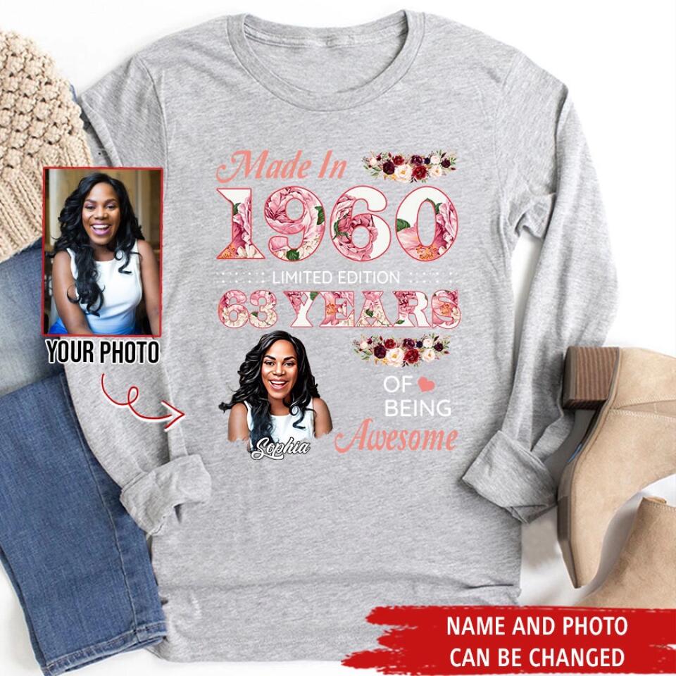 63rd Birthday Shirts, Custom Birthday Shirts, Turning 63 Shirt, Gifts For Women Turning 63, 63 And Fabulous Shirt, 1960 Shirt