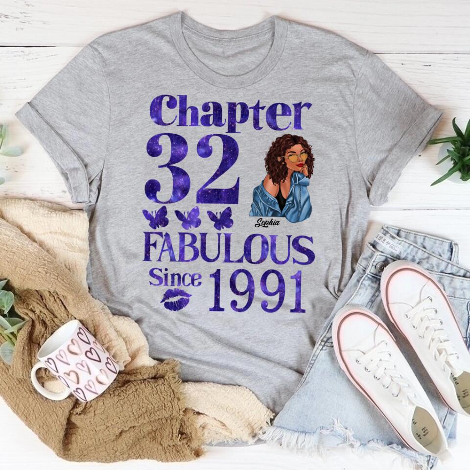 32nd Birthday Shirts, Custom Birthday Shirts, Turning 32 Shirt, Gifts For Women Turning 32, 32 And Fabulous Shirt, 1991 Shirt, 32nd Birthday Shirts For Her