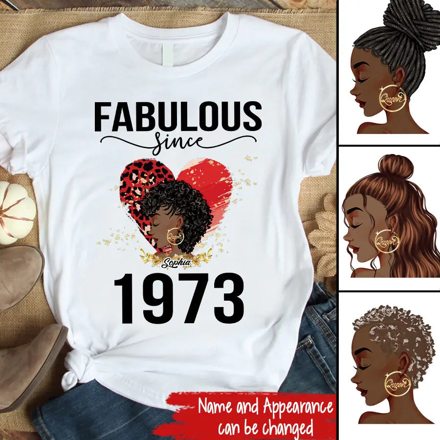 50th Birthday Shirts For Her, Personalised 50th Birthday Gifts, 1973 T Shirt, 50 And Fabulous Shirt, 50th Birthday Shirt Ideas, Gift Ideas 50th Birthday Woman
