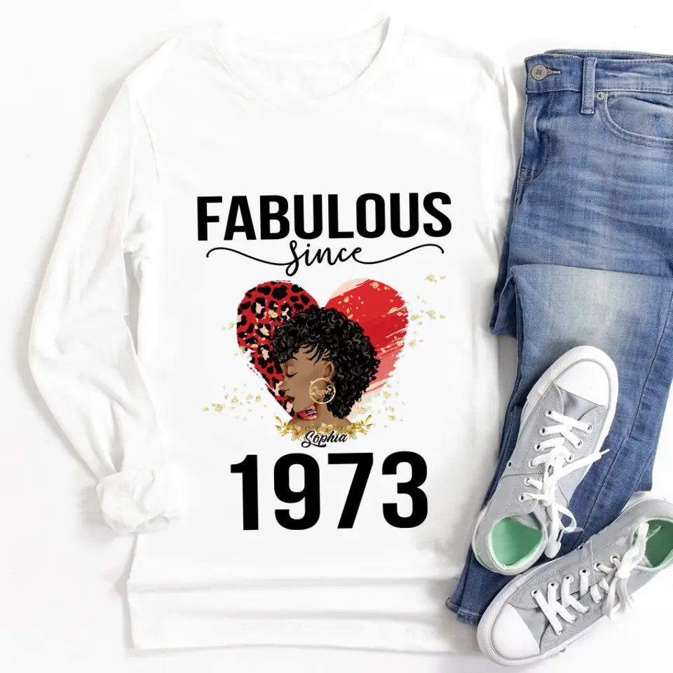 50th Birthday Shirts For Her, Personalised 50th Birthday Gifts, 1973 T Shirt, 50 And Fabulous Shirt, 50th Birthday Shirt Ideas, Gift Ideas 50th Birthday Woman