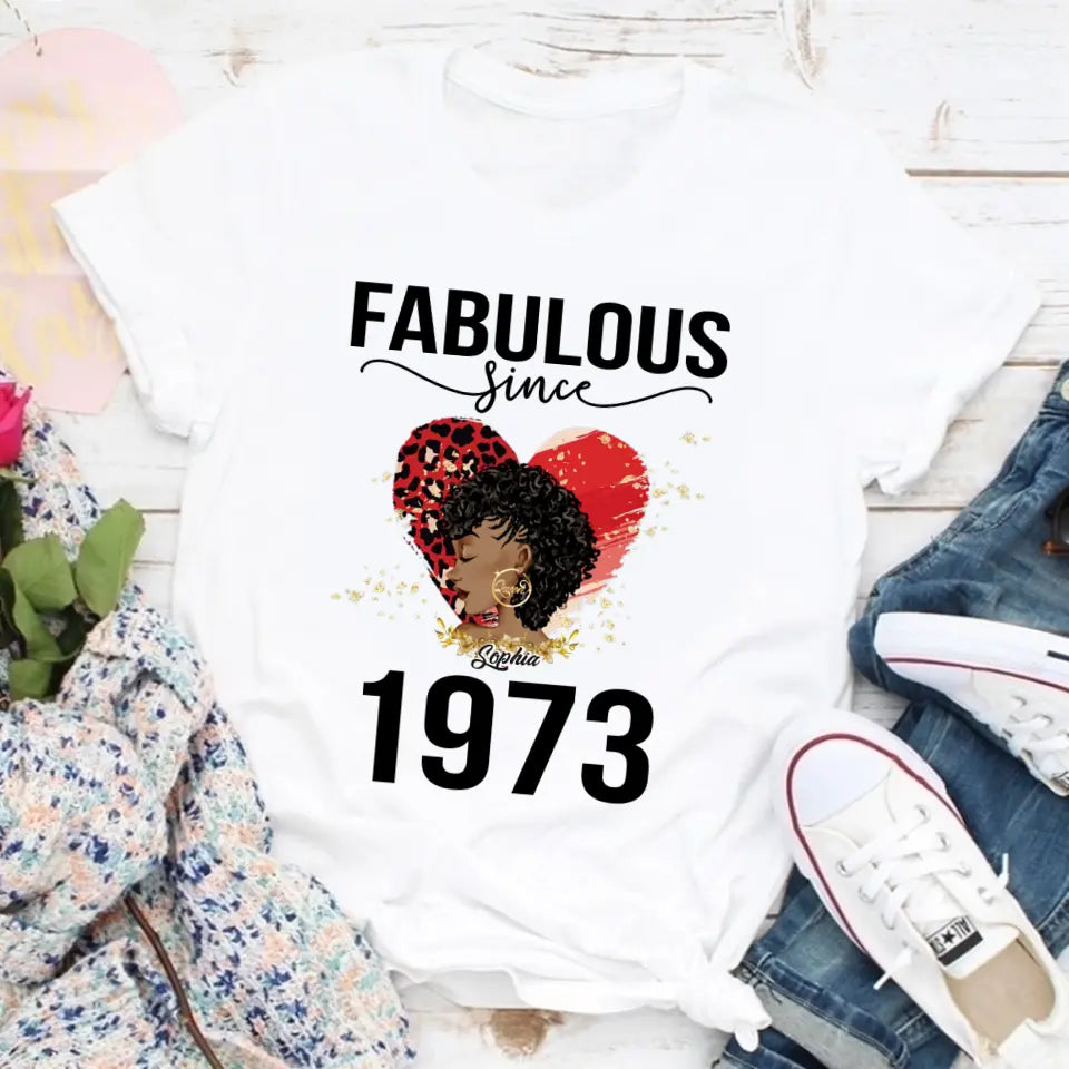 50th Birthday Shirts For Her, Personalised 50th Birthday Gifts, 1973 T Shirt, 50 And Fabulous Shirt, 50th Birthday Shirt Ideas, Gift Ideas 50th Birthday Woman