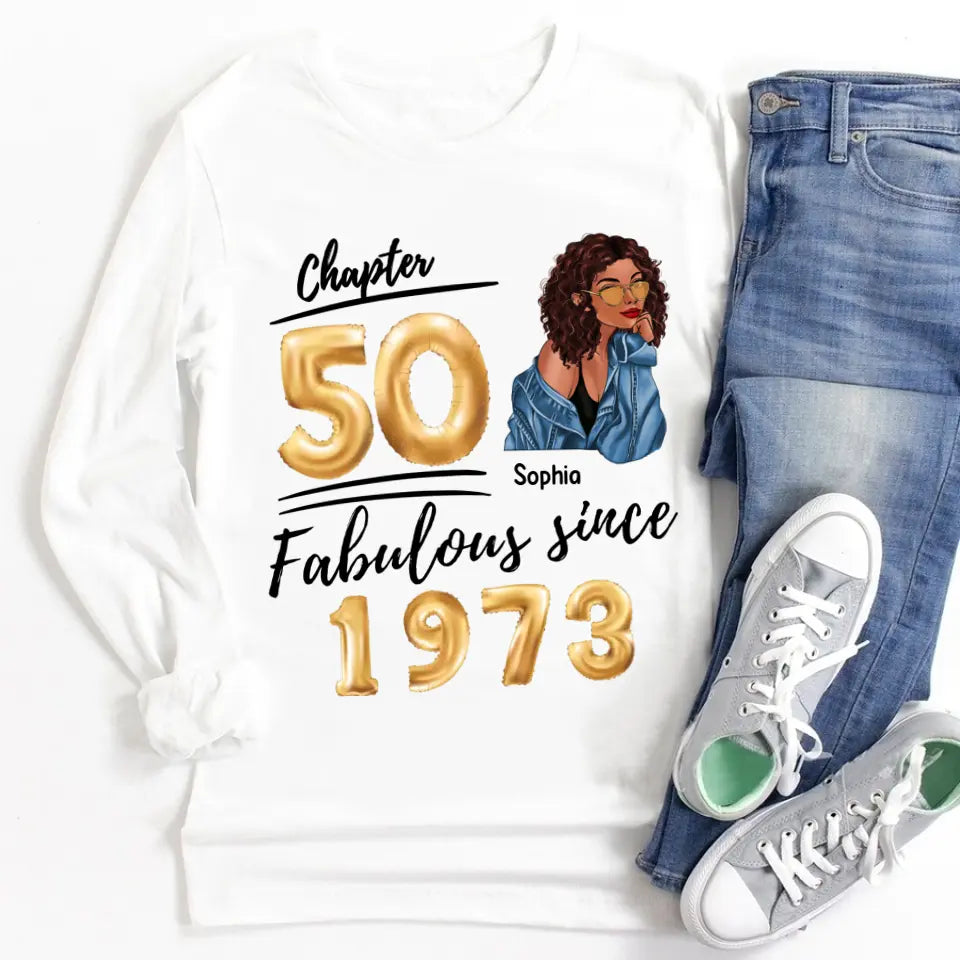 50th Birthday Shirts For Her, Personalised 50th Birthday Gifts, 1973 T Shirt, 50 And Fabulous Shirt, 50th Birthday Shirt Ideas, Gift Ideas 50th Birthday Woman