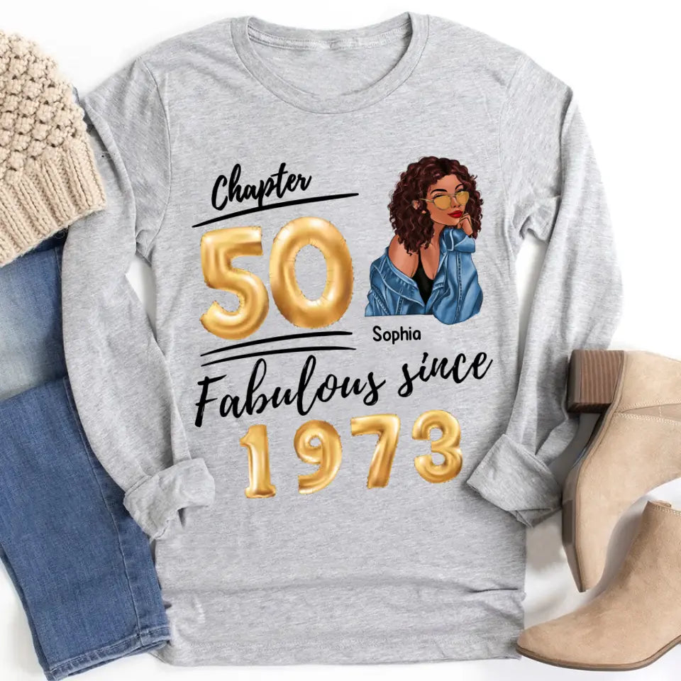 50th Birthday Shirts For Her, Personalised 50th Birthday Gifts, 1973 T Shirt, 50 And Fabulous Shirt, 50th Birthday Shirt Ideas, Gift Ideas 50th Birthday Woman
