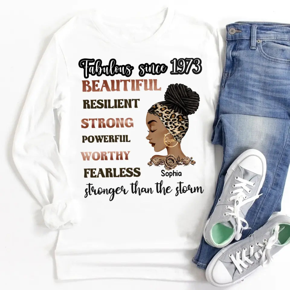 Custom Birthday Shirts, Chapter 50, Fabulous Since 1973 50th Birthday Unique T Shirt For Woman, Her Gifts For 50 Years Old