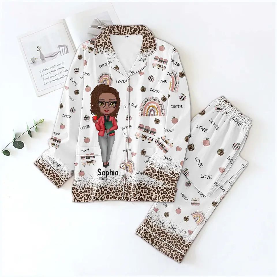 Personalized Women&#39;s Pajama Set, Gift For Teachers