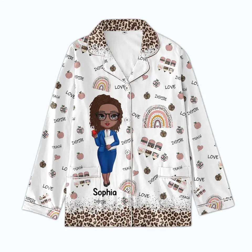 Personalized Women&#39;s Pajama Set, Gift For Teachers