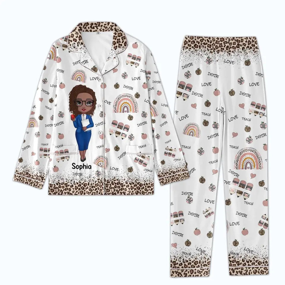 Personalized Women&#39;s Pajama Set, Gift For Teachers