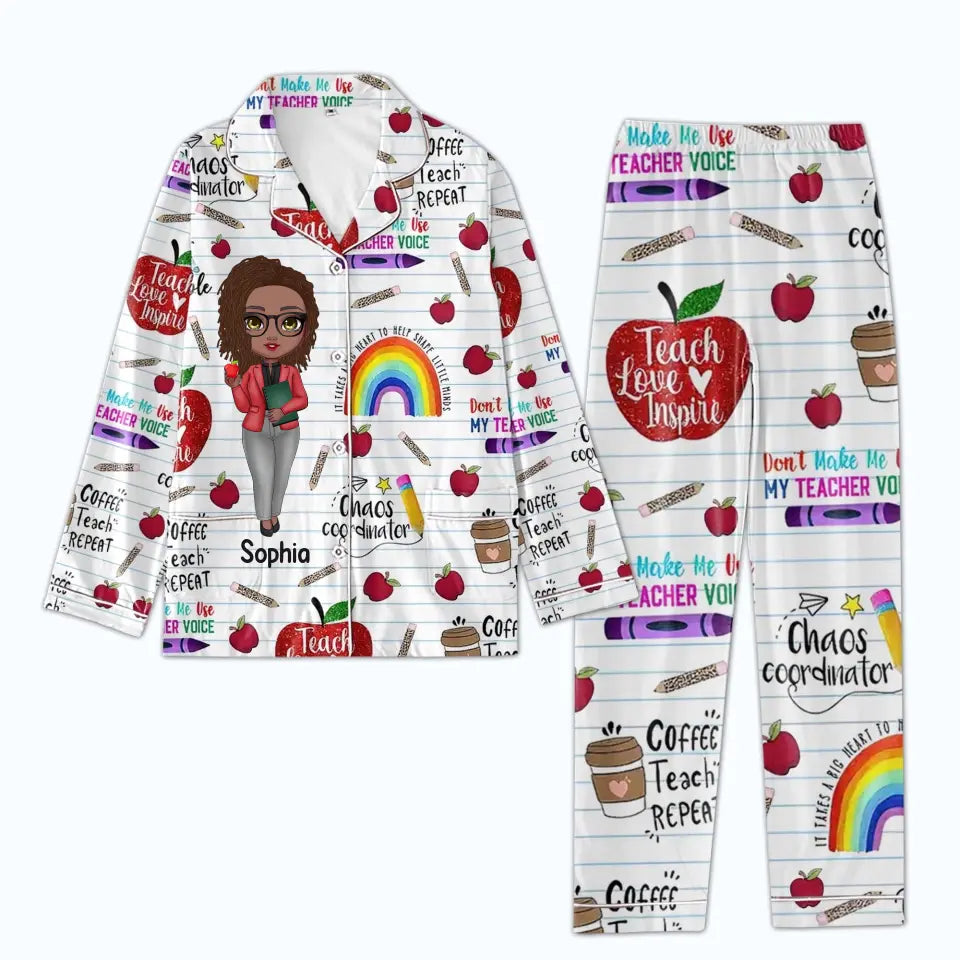 Personalized Women's Pajama Set, Gift For Teachers