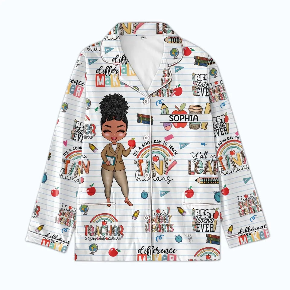 Personalized Women&#39;s Pajama Set, Gift For Teachers