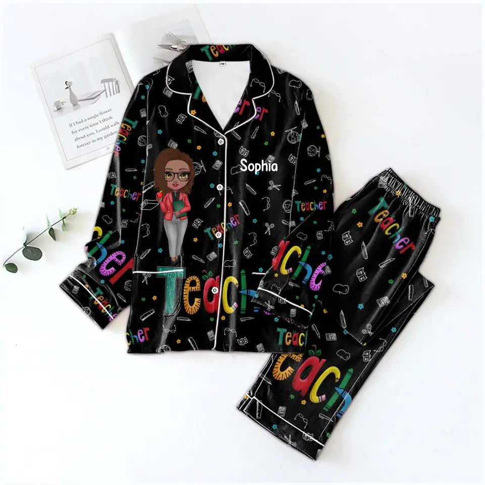 Personalized Women's Pajama Set, Gift For Teachers