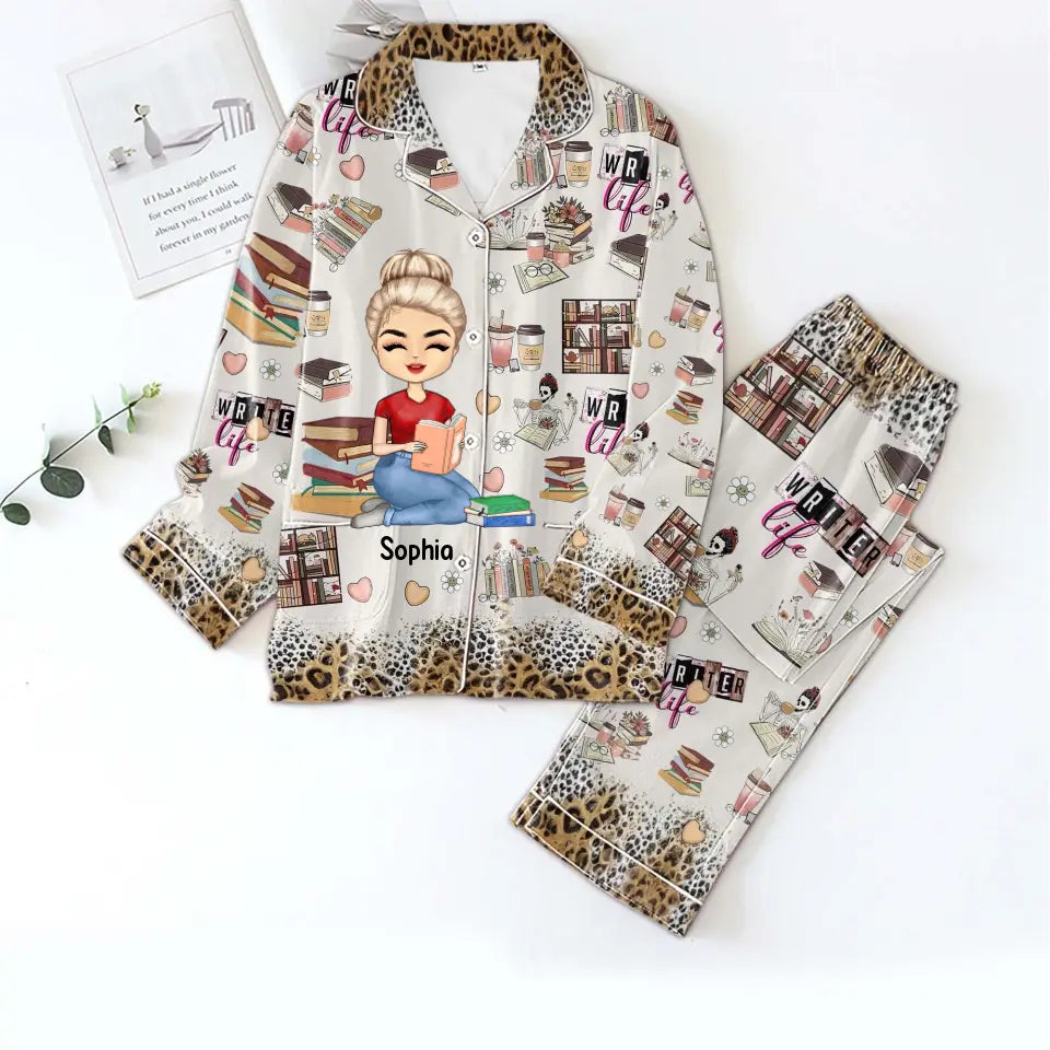 Personalized Women&#39;s Pajama Set, Gift For Books Lover