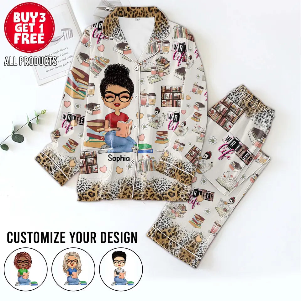 Personalized Women&#39;s Pajama Set, Gift For Books Lover