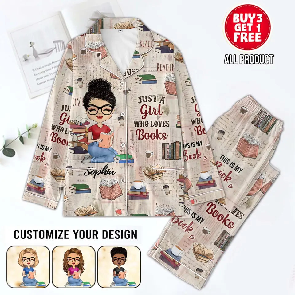 Personalized Women&#39;s Pajama Set, Gift For Books Lover
