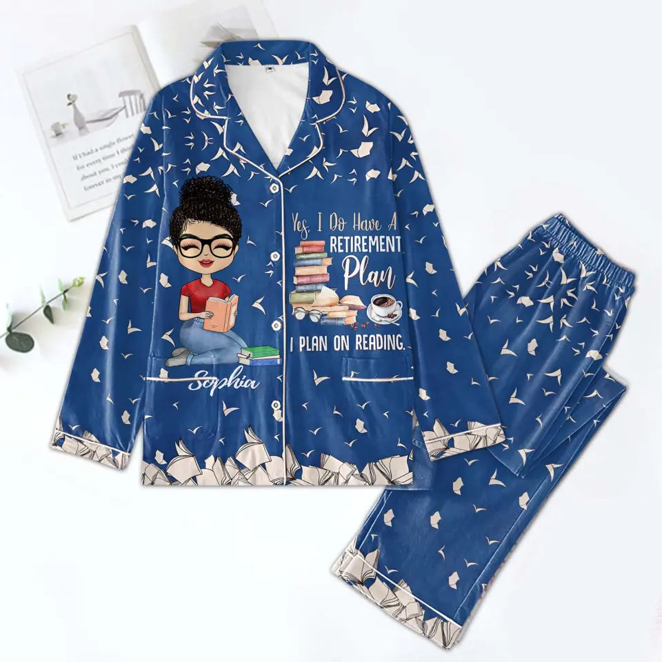 Personalized Women&#39;s Pajama Set, Gift For Books Lover