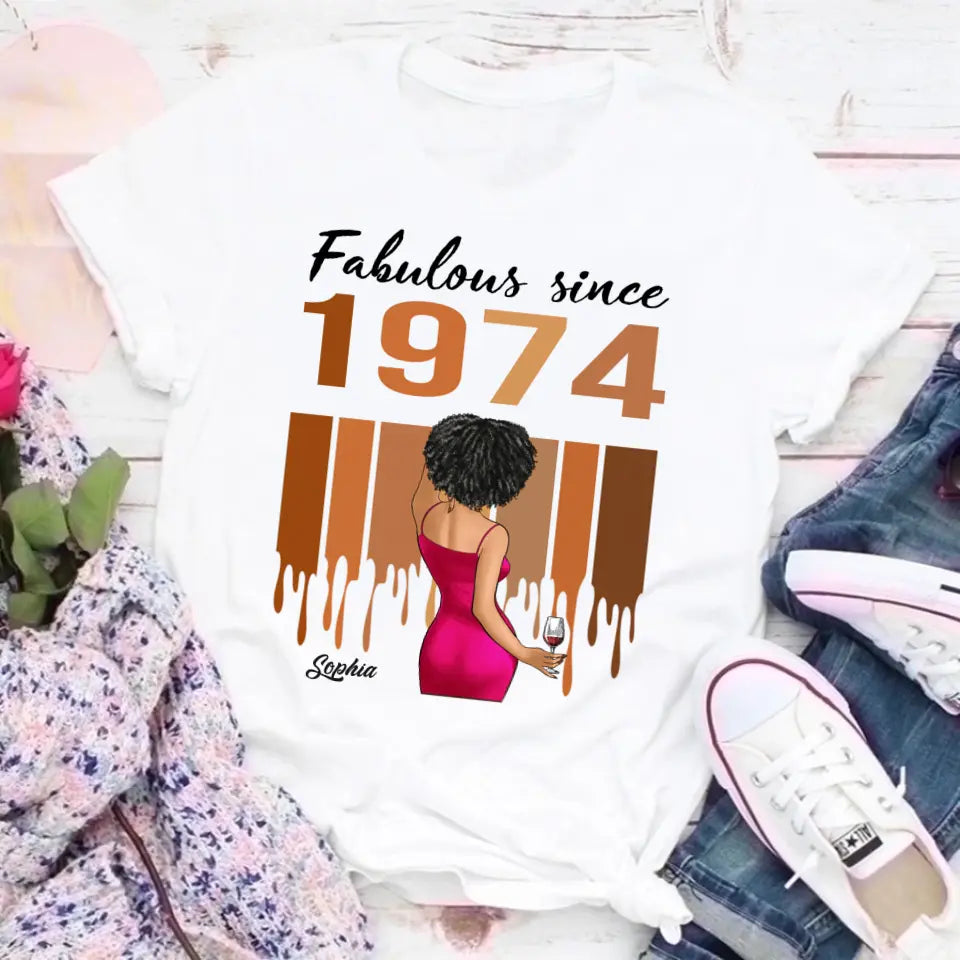 49th Birthday Shirts For Her, Personalised 49th Birthday Gifts, 1974 T Shirt, 49 And Fabulous Shirt, 49th Birthday Shirt Ideas, Gift Ideas 49th Birthday Woman