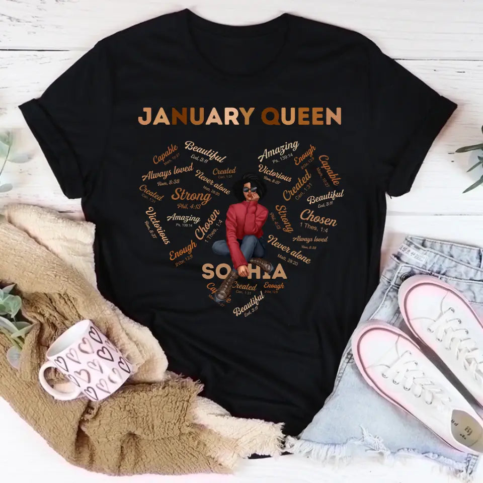 January Birthday Shirt, Custom Birthday Shirt, Queens Are Born In January, January Birthday Shirts For Woman, January Birthday Gifts