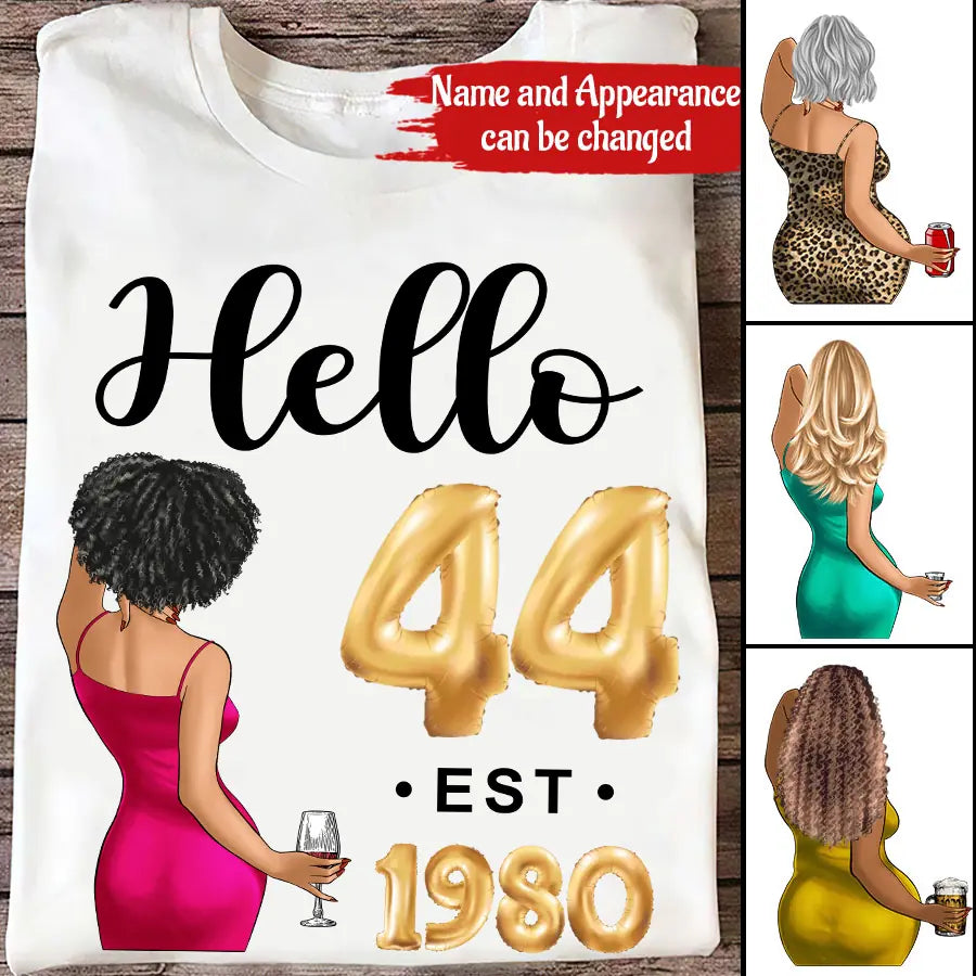 44th birthday shirts for her, Personalised 44th birthday gifts, 1980 t shirt, 44 and fabulous shirt, 44th birthday shirt ideas, gift ideas 44th birthday woman - hien