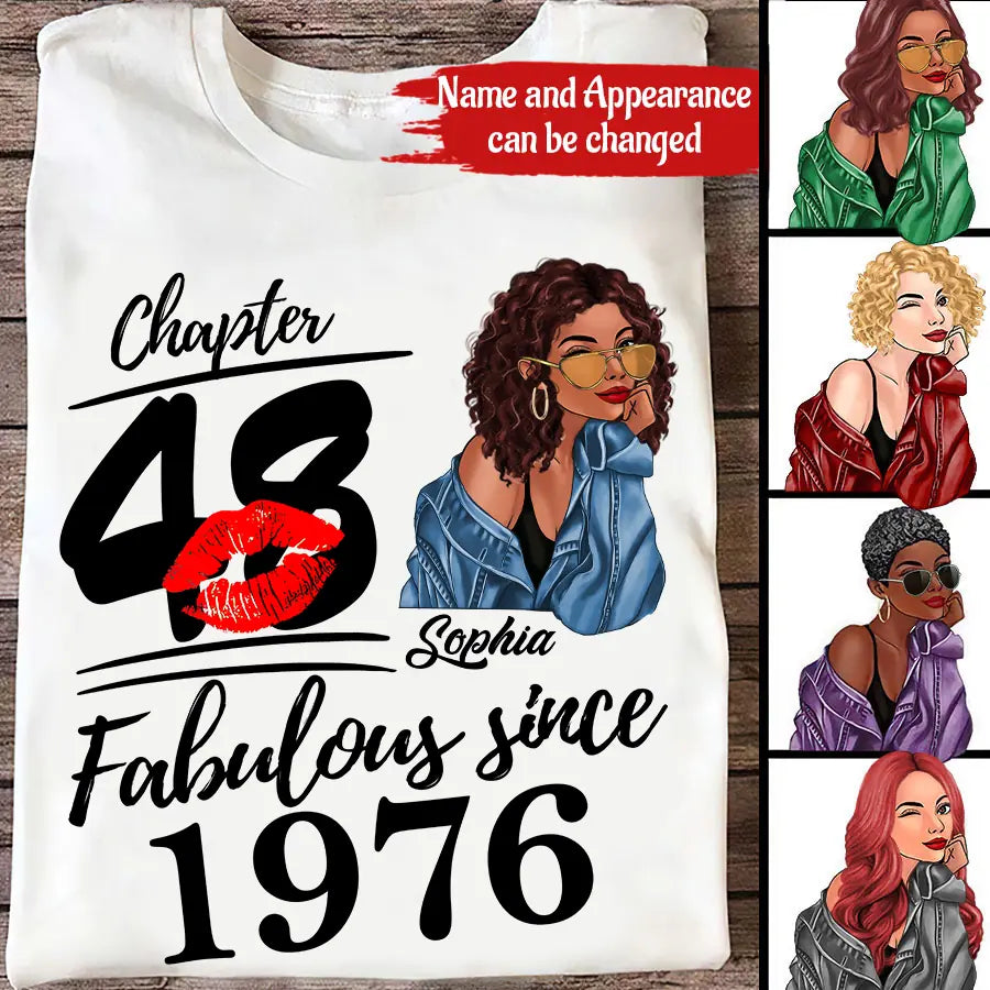 48th Birthday Shirts, Custom Birthday Shirts, Turning 48 Shirt, Gifts For Women Turning 48, 48 And Fabulous Shirt, 1976 Shirt, 48th Birthday Shirts For Her, It's My 48 Birthday