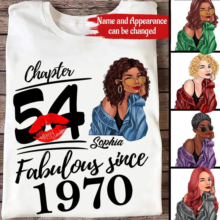 Chapter 54, Fabulous Since 1970 54th Birthday Unique T Shirt For Woman, Custom Birthday Shirt, Her Gifts For 54 Years Old , Turning 54 Birthday Cotton Shirt-HCT