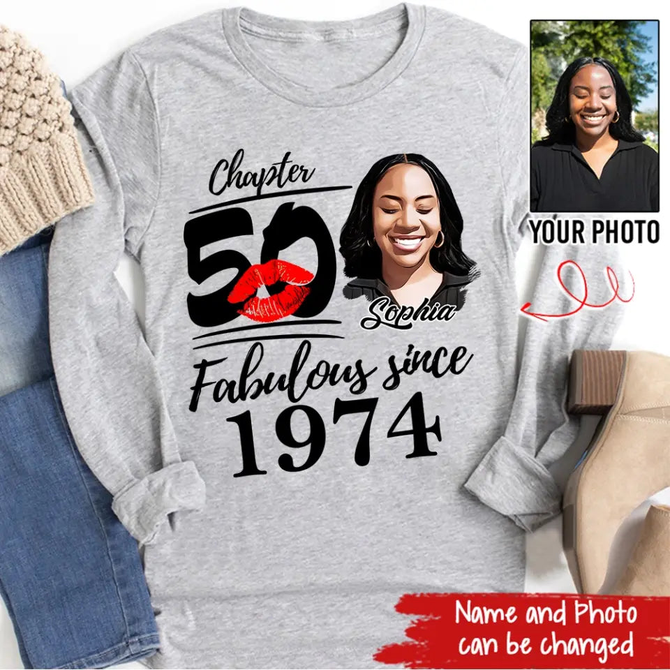 50th Birthday Shirts, Custom Birthday Shirts, Turning 50 Shirt, Gifts For Women Turning 50, 50 And Fabulous Shirt, 1974 Shirt, 50th Birthday Shirts For Her