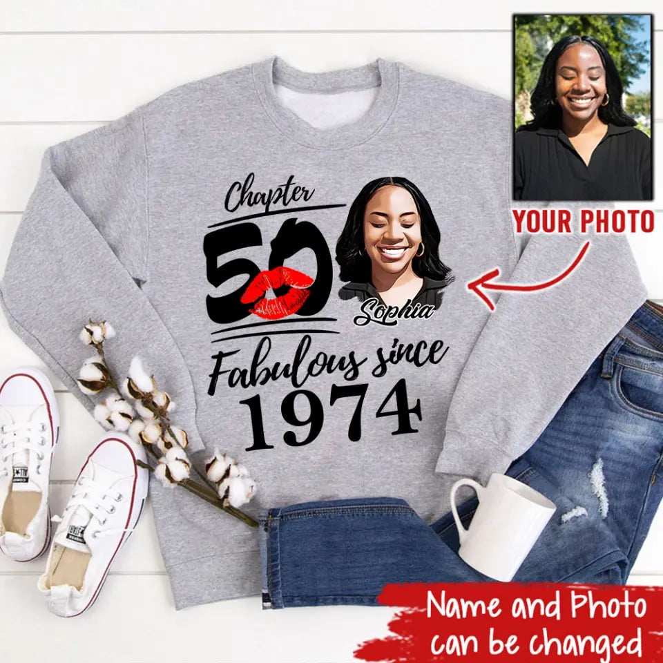 50th Birthday Shirts, Custom Birthday Shirts, Turning 50 Shirt, Gifts For Women Turning 50, 50 And Fabulous Shirt, 1974 Shirt, 50th Birthday Shirts For Her