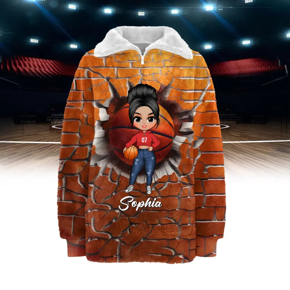 Borg Fleece Sweatshirt - Personalized Gift For Basketball Lovers