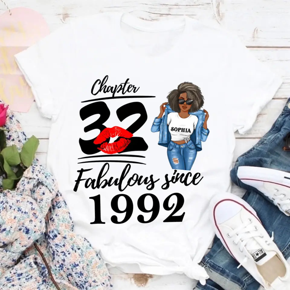 32nd Birthday Shirts For Her, Personalised 32nd Birthday Gifts, 1992 T Shirt, 32 And Fabulous Shirt, 32nd Birthday Shirt Ideas, Gift Ideas 32nd Birthday Woman