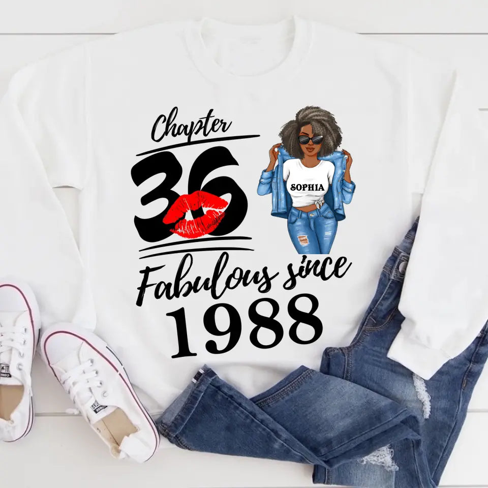 36th Birthday Shirts For Her, Personalised 36th Birthday Gifts, 1988 T Shirt, 36 And Fabulous Shirt, 36th Birthday Shirt Ideas, Gift Ideas 36th Birthday Woman