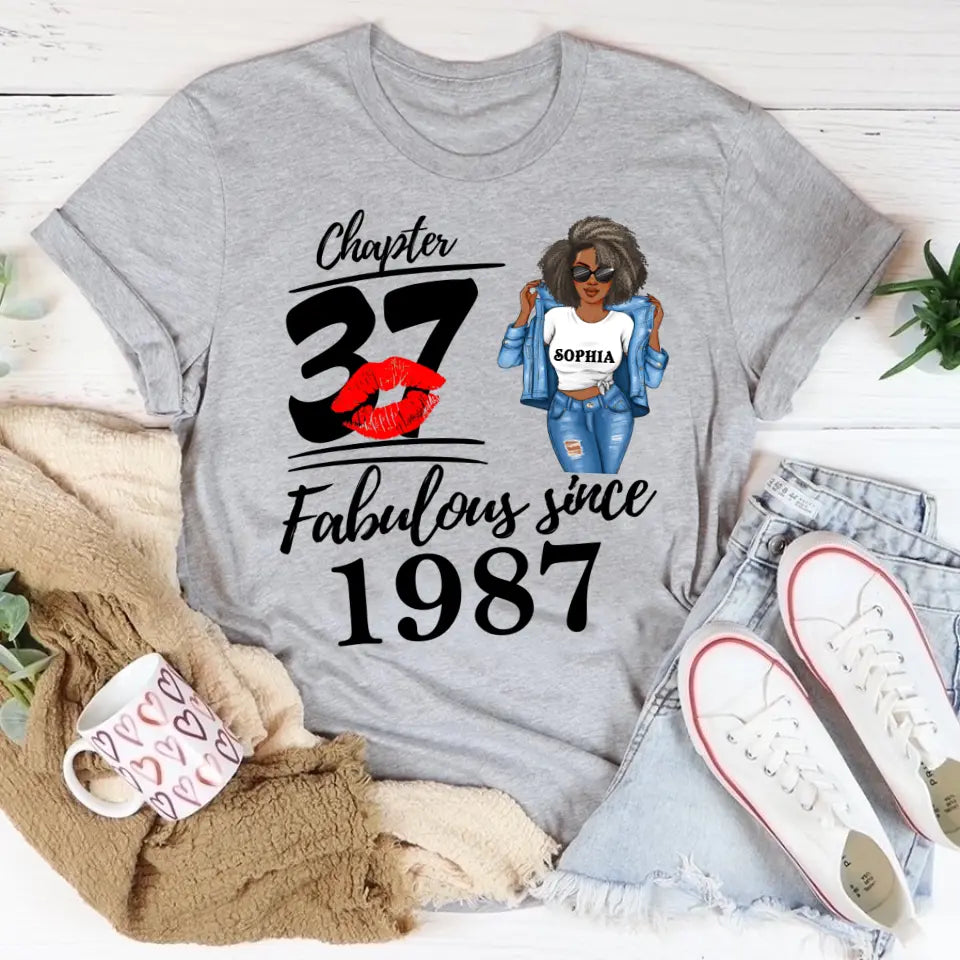 37th Birthday Shirts For Her, Personalised 37th Birthday Gifts, 1987 T Shirt, 37 And Fabulous Shirt, 37th Birthday Shirt Ideas, Gift Ideas 37th Birthday Woman