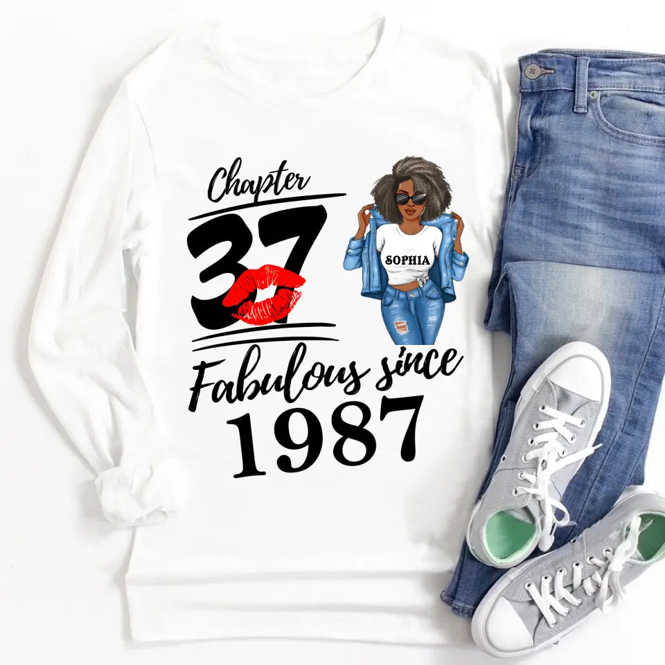 37th Birthday Shirts For Her, Personalised 37th Birthday Gifts, 1987 T Shirt, 37 And Fabulous Shirt, 37th Birthday Shirt Ideas, Gift Ideas 37th Birthday Woman