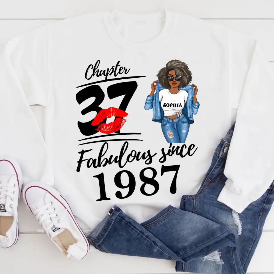37th Birthday Shirts For Her, Personalised 37th Birthday Gifts, 1987 T Shirt, 37 And Fabulous Shirt, 37th Birthday Shirt Ideas, Gift Ideas 37th Birthday Woman