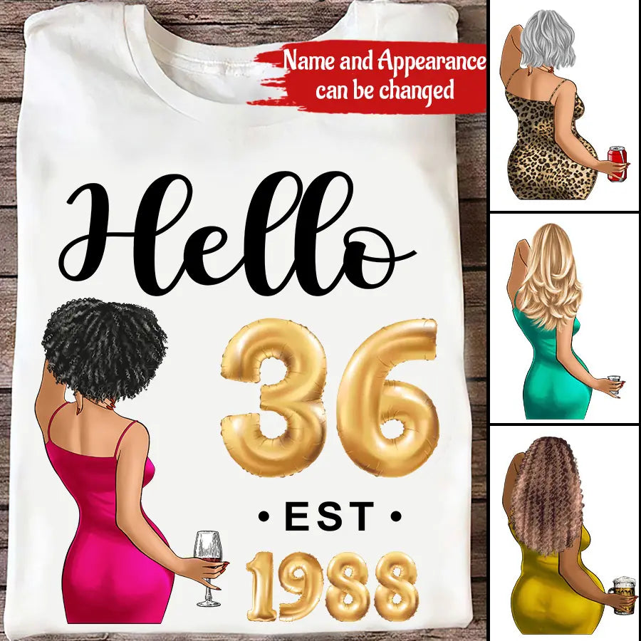 36th birthday shirts for her, Personalised 36th birthday gifts, 1988 t shirt, 36 and fabulous shirt, 36th birthday shirt ideas, gift ideas 36th birthday woman
