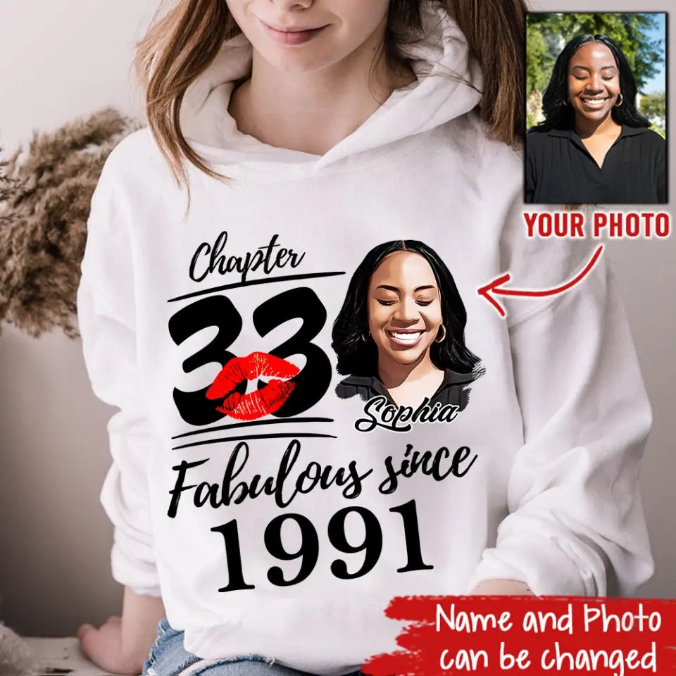 33rd Birthday Shirts, Custom Birthday Shirts, Turning 33 Shirt, Gifts For Women Turning 33, 33 And Fabulous Shirt, 1991 Shirt, 33rd Birthday Shirts For Her