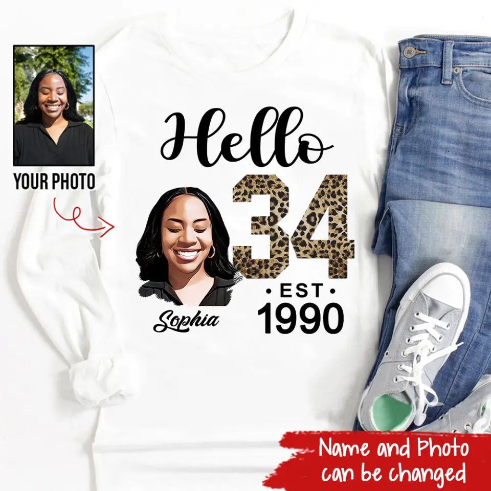 34th Birthday Shirts, Custom Birthday Shirts, Turning 34 Shirt, Gifts For Women Turning 34, 34 And Fabulous Shirt, 1990 Shirt, 34th Birthday Shirts For Her