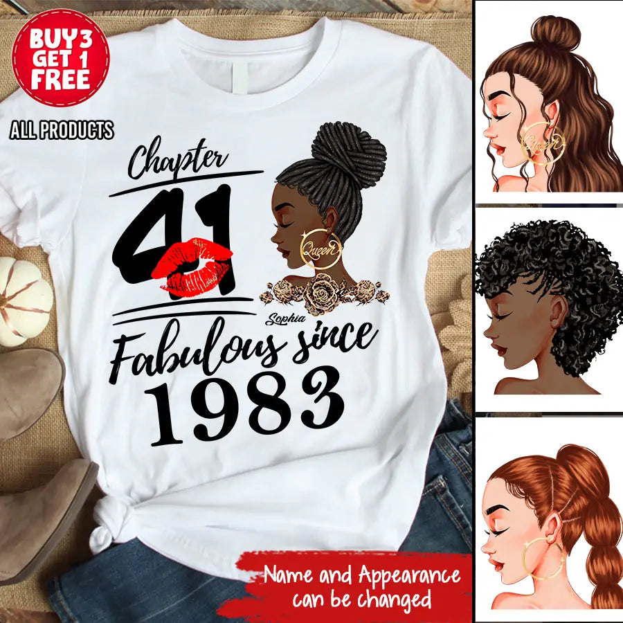 41st Birthday Shirts, Custom Birthday Shirts, Turning 41 Shirt, Gifts For Women Turning 41, 41 And Fabulous Shirt, 1983 Shirt, 41st Birthday Shirts For Her - HCT