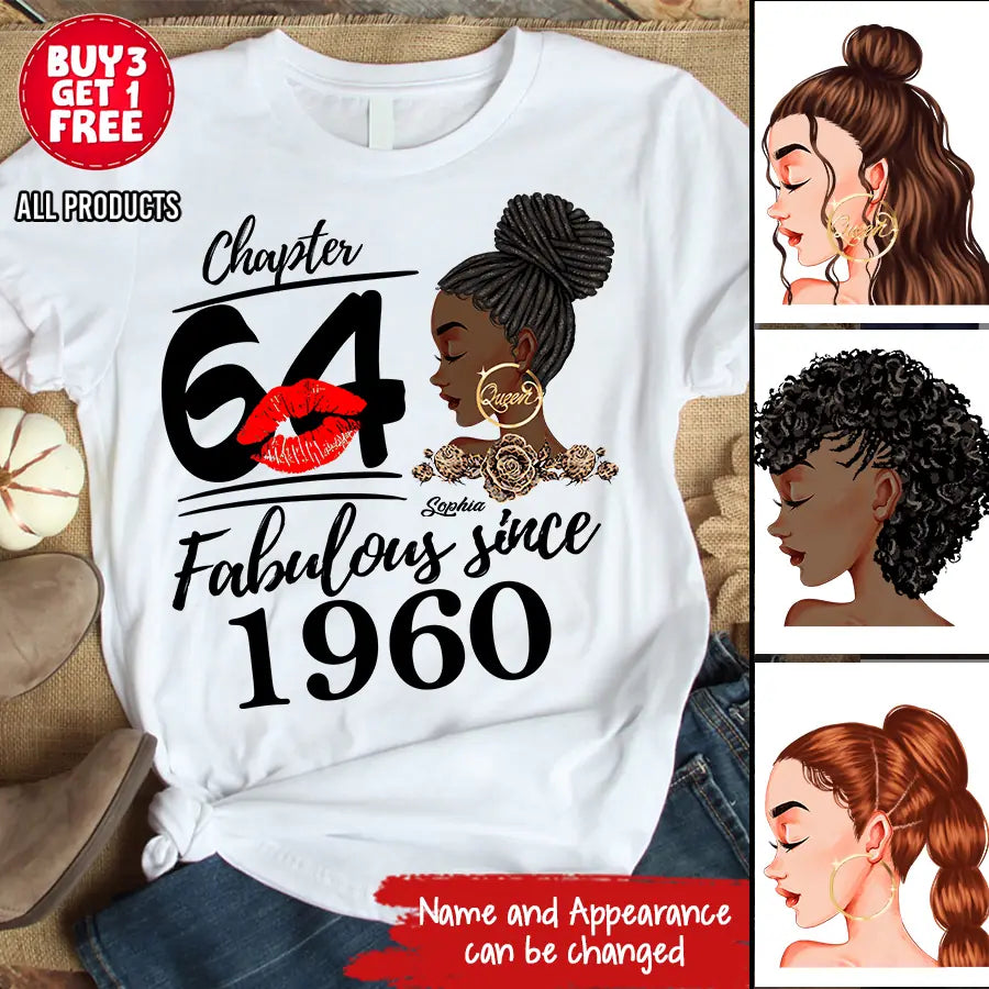 64th Birthday Shirts, Custom Birthday Shirts, Turning 64 Shirt For Women, Turning 64 And Fabulous Shirt, 1960 Shirt, Best Gifts For Women Turning 64-HCT