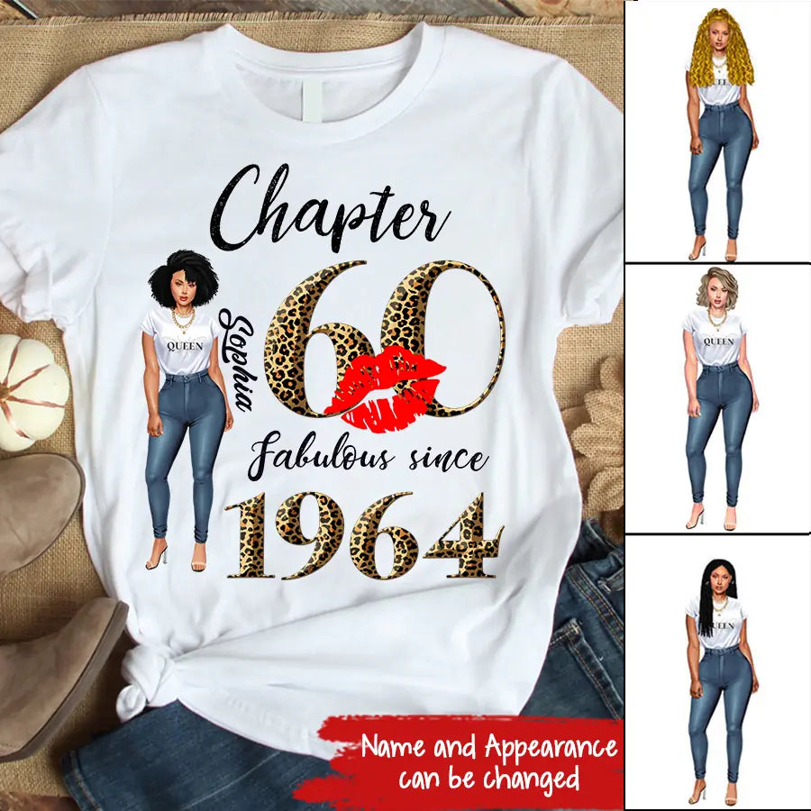 Chapter 60, Fabulous Since 1964 60th Birthday Unique T Shirt For Woman, Custom Birthday Shirt, Her Gifts For 60 Years Old , Turning 60 Birthday Cotton Shirt-HCT