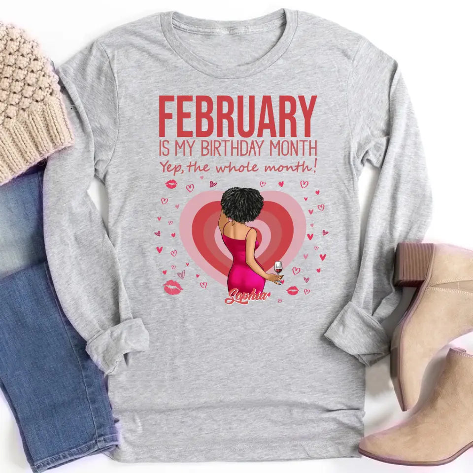 February Birthday Shirt, Custom Birthday Shirt, Queens Born In February, February Birthday Shirts For Woman, February Birthday Gifts
