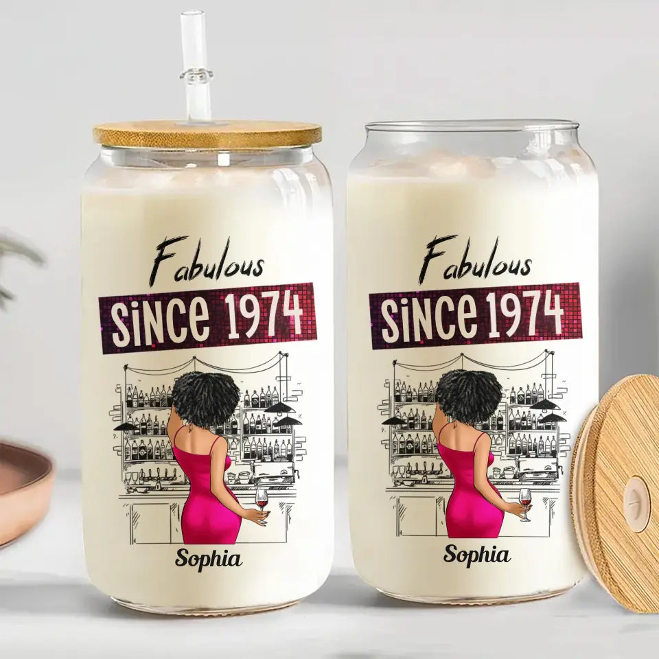 Personalized Clear Glass Can, Gift Ideas 50th Birthday Woman - TLQ