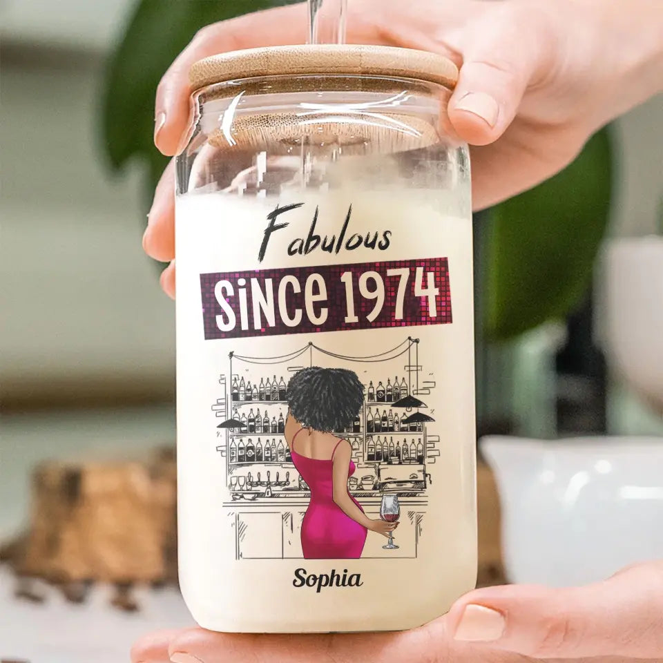 Personalized Clear Glass Can, Gift Ideas 50th Birthday Woman - TLQ